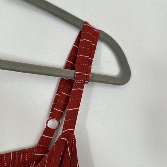 Torrid Rust Orange Stripe Challis Wide Leg Jumpsuit - Picture 5 of 15